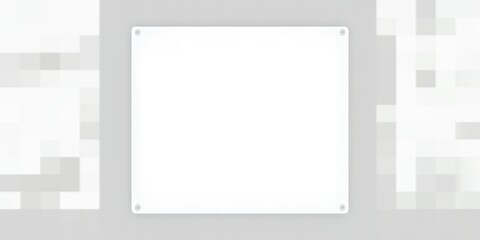 A blank white square board with rounded corners on a light gray pixelated background