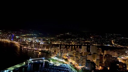 Stunning Aerial Night Views Showcase the Beautiful and Captivating Mediterranean Coastal City
