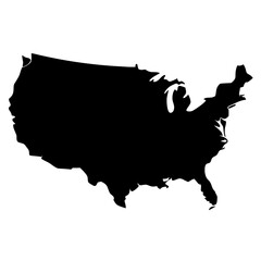 US area map, location area, area silhouette