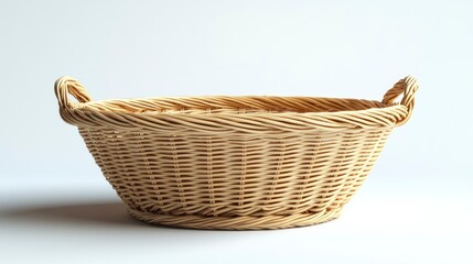 Fototapeta premium Woven Basket with Handles Ideal for Storage Decor and Everyday Use