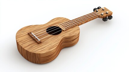 Fototapeta premium Wooden Ukulele with Natural Finish A Detailed and Realistic Musical Instrument for Design Edu