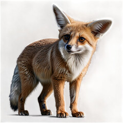 Fototapeta premium Wild Fox in Natural Habitat: Portraits of the Playful Canine with Orange Fur in a Sunny Forest Environment