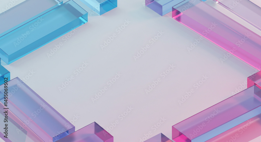 Poster Abstract background with translucent rectangular shapes forming a square frame design