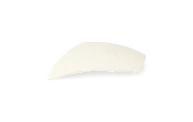 One piece of broken eggshell isolated on white