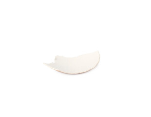 One piece of broken eggshell isolated on white