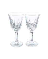 Two empty clean glasses isolated on white