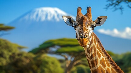 Obraz premium Majestic giraffe, African savanna