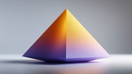 Fototapeta premium Gradient Pyramid A Vibrant 3D Geometric Shape with Smooth Color Transition for Design and Arti