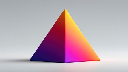 Colorful Gradient Pyramid on Neutral Background Abstract 3D Rendering for Design Art and Cre