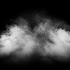 Fototapeta premium Fog cloud on dark black background