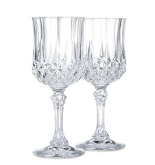 Two empty clean glasses isolated on white