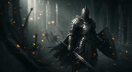 Fototapeta premium epic dark fantasy scene 