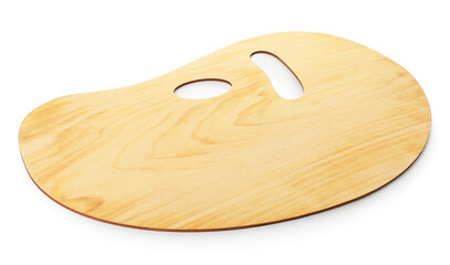 Empty wooden artist's palette isolated on white