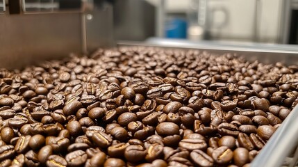 Roasted coffee beans freshly prepared brown aroma rich flavor dark cafe food crop drink blend grain