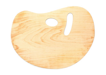 Empty wooden palette isolated on white, top view