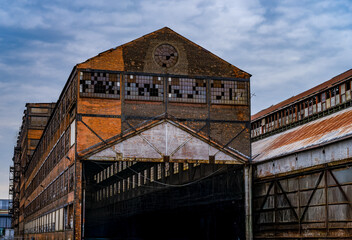 Abandoned early 20th century old brick steel factory in Bethlehem Pennsylvania