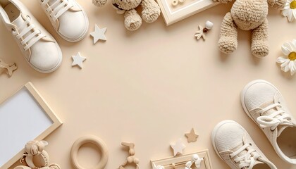 Neutral Baby Shower: Adorable Shoes, Toys & Decor