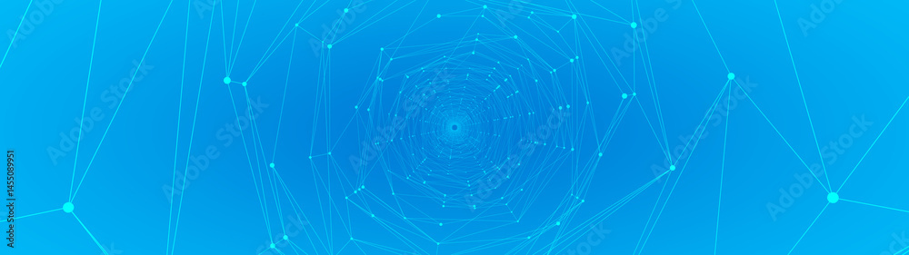 Leinwandbilder Technology abstract background. Dots connected by lines. Minimalist mesh backdrop. Abstract polygonal radial shape. Plexus circles.