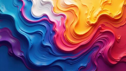 Fototapeta premium Abstract swirling paint colors forming a chaotic pattern , visual, vibrant