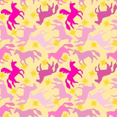Christmas animals seamless horse pattern for wrapping paper and fabrics