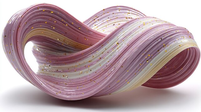 Abstract Swirl with Shimmering Gold Flecks in Soft Pink and Cream Colors Ideal for Luxury Bea