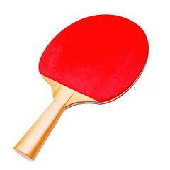 A red ping pong paddle isolated on transparent background