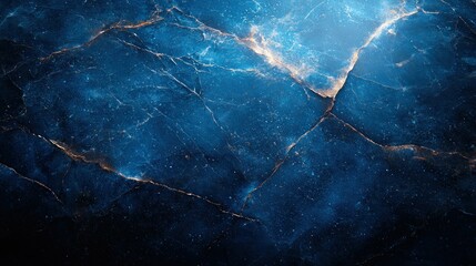 Deep blue marble with gold veining texture