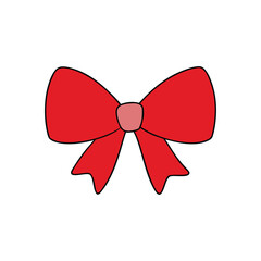 red bow with ribbon