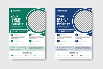 Creative medical healthcare flyer poster template design	