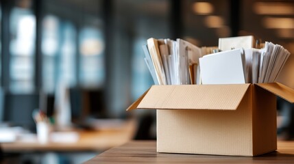 Resignation concept in a professional office setting
