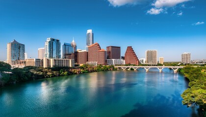 Obraz premium austin texas usa skyline on the colorado river