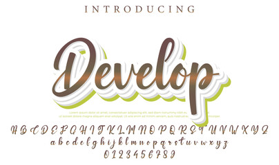 Develop Font Stylish brush painted an uppercase vector letters, alphabet, typeface