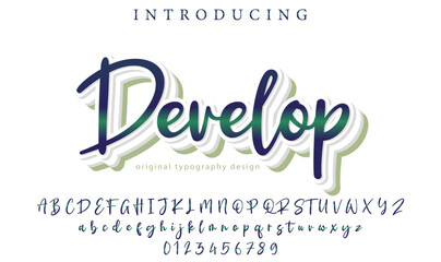 Develop Font Stylish brush painted an uppercase vector letters, alphabet, typeface