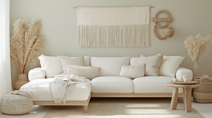 Light and airy living room arrangement with a cozy sectional sofa.