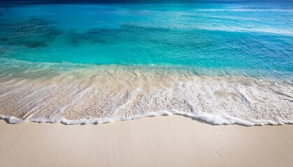 Obraz premium pristine tropical beach with turquoise ocean soft white sand and gentle waves