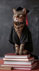 Cat in Graduation Robes Celebrates Achievement With Charming Flair