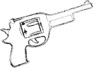 A black outline depicts a firearm.