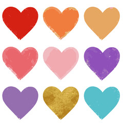 Array of Hearts: A colorful array of hand-painted hearts, showcasing the essence of love, passion, and affection in a visually striking display.