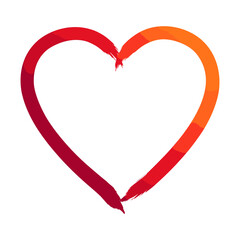 Heartfelt: A simple, yet evocative heart symbol rendered in shades of red, orange and purple, with soft edges and a warm, inviting feel, making it a powerful symbol of love, passion, and affection.