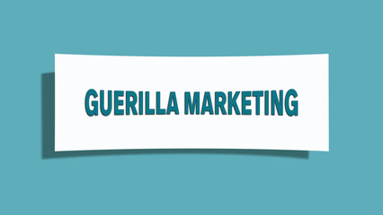 Guerilla Marketing (Guerrilla marketing) - A card isolated on light green background.