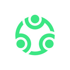 Modern Green Abstract People Circle Logo