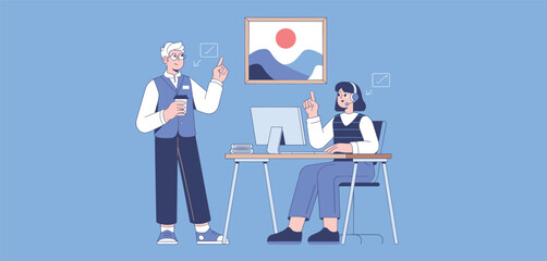 Concept of Teamwork and Cooperation in Business Among Diverse Professionals in a Modern Corporate Setting
