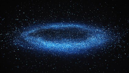 Obraz premium Elegant cosmic ring of glittering particles on a dark canvas background