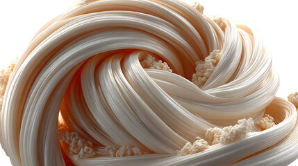 Abstract swirling creamcolored 3D render flowing texture organic shapes closeup view