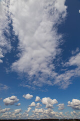 Obraz premium summer evening, sunset in yellow, orange and pink with clouds, background