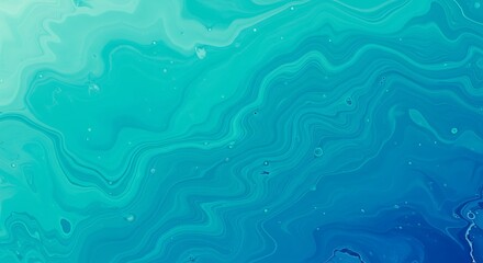Fototapeta premium Abstract Aqua Ocean Waves - Fluid Turquoise Water Texture 