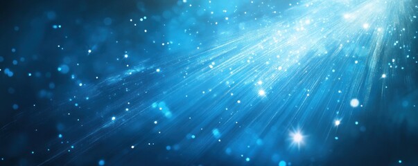 Fototapeta premium Celestial radiance, An ethereal depiction of light beams through sparkling atmosphere