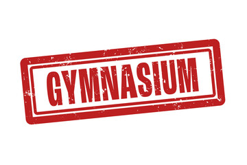 Gymnasium (High school) - A red stamp, isolated on white background.