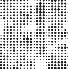A densely patterned background of evenly spaced black circles on a white field.