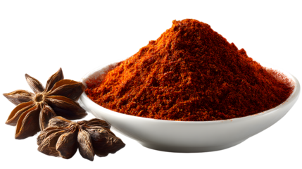 Red Spice Powder and Star Anise in Bowl Culinary Photography Food Image Spice Blend Aromati
